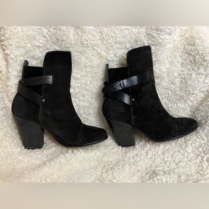 Rag & Bone Kinsey Suede Ankle Boots Booties Black Size US 6/ EU 36
